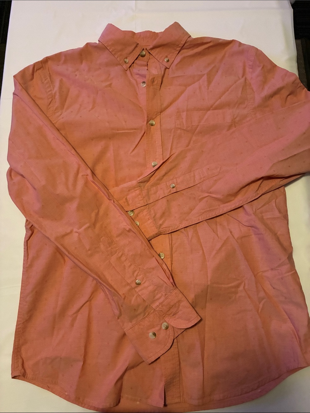 Banana Republic Coral Button-Down Shirt with Subtle Texture